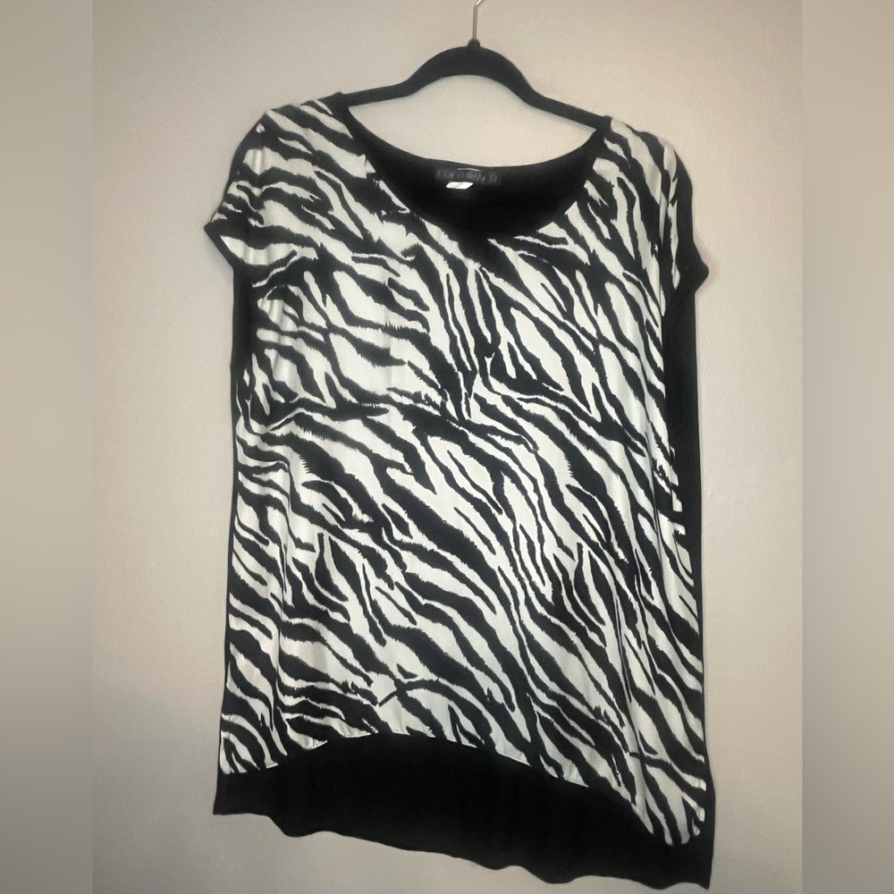 Black and White Zebra Print Women's Top